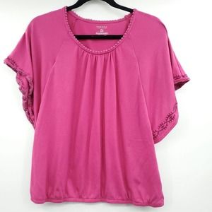 Sonoma Pink Boho Vacation Blouse PL